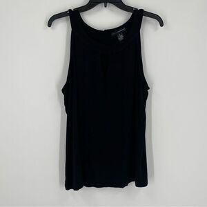Grace Elements Women’s Scoop Neck Key Hole Black Sleeveless Blouse size XL